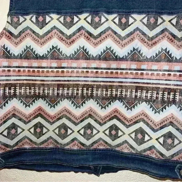 EST.1946 Denim southwestern print jean vests - Picture 4 of 5